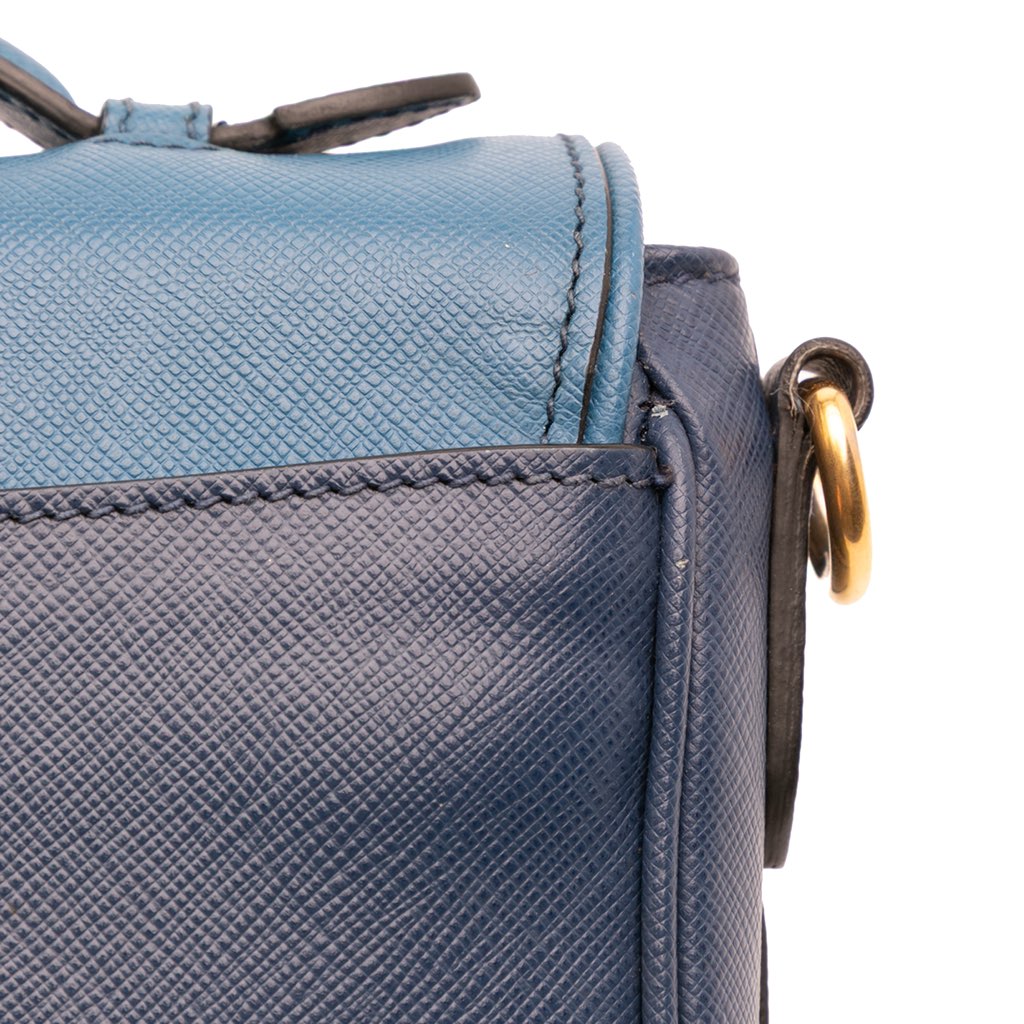 Prada Bicolor Saffiano Sound Lock Satchel - Image 13