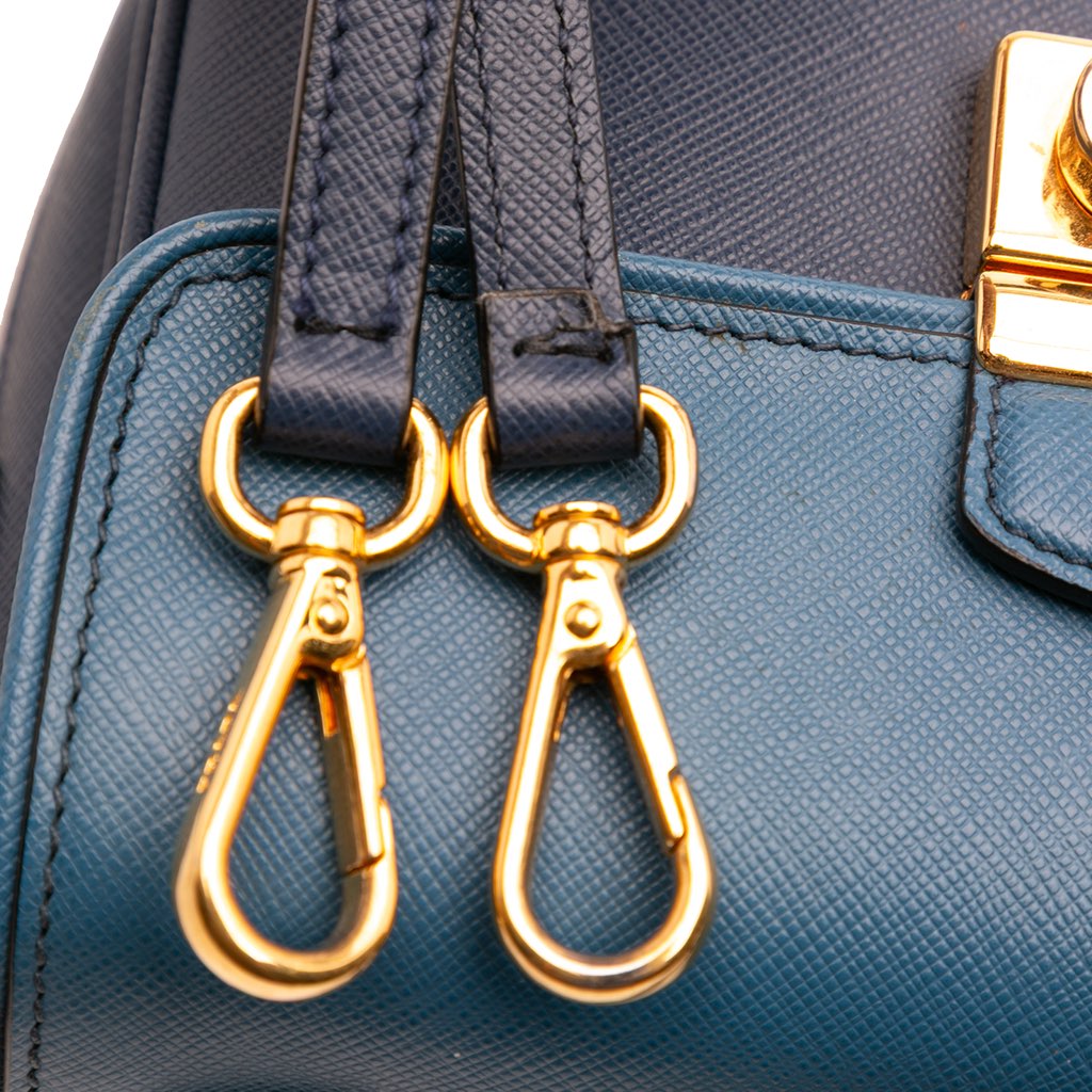 Prada Bicolor Saffiano Sound Lock Satchel - Image 14