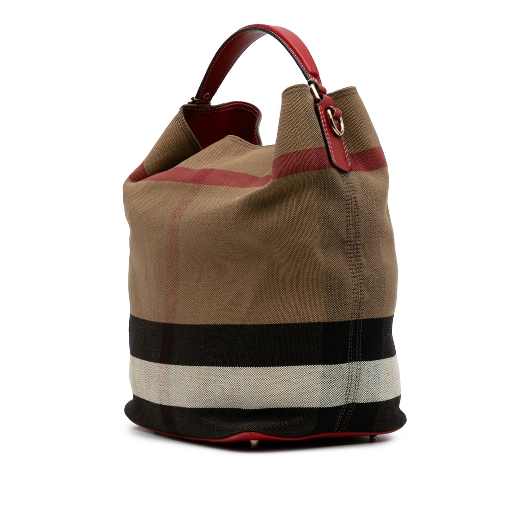 Burberry Medium Mega Check Canvas Ashby Bucket Bag - 2