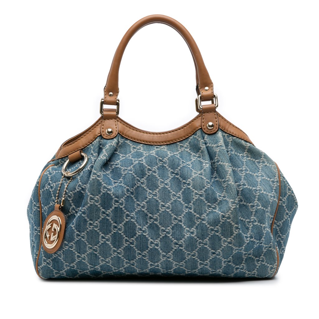 Gucci Medium GG Denim Sukey Tote
