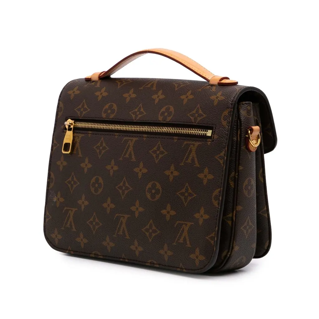 Louis Vuitton Monogram Pochette Metis Brown Canvas Good - Back View