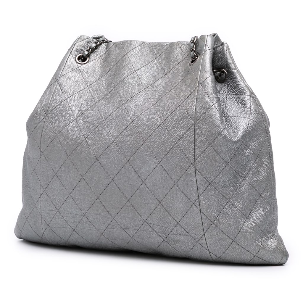 Chanel Metallic Quilted Calfskin Drawstring Bucket Bag - 2