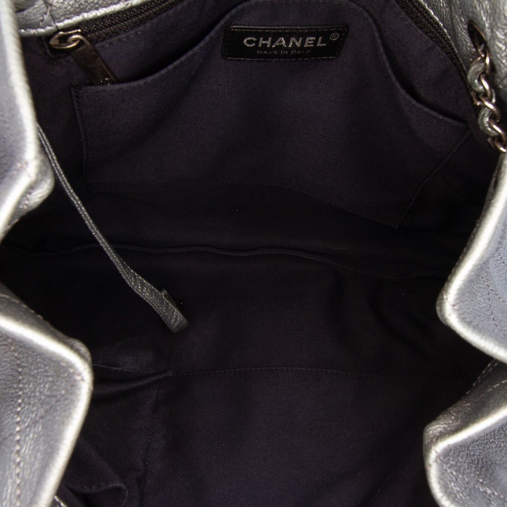 Chanel Metallic Quilted Calfskin Drawstring Bucket Bag - 4
