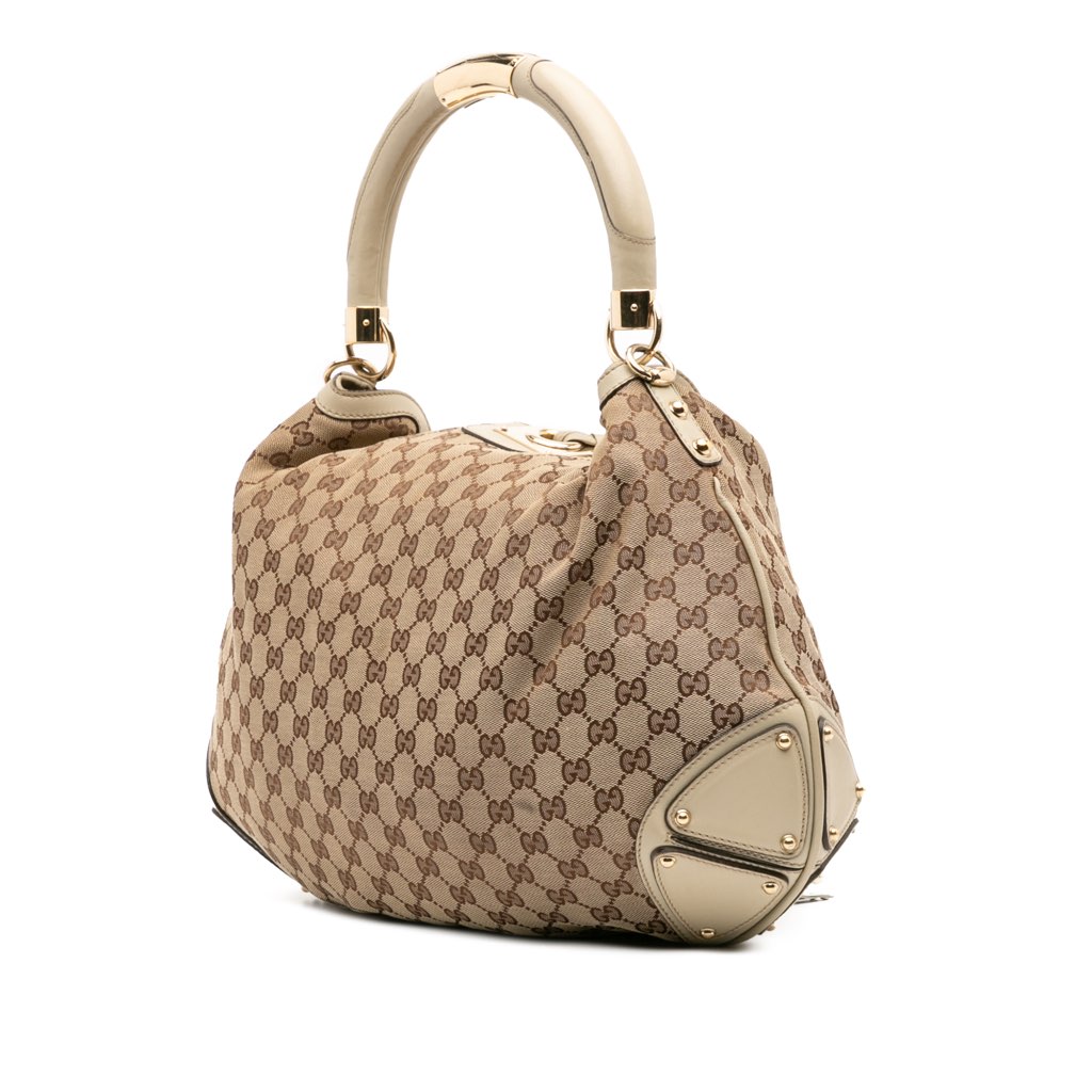 Gucci Large GG Canvas Bamboo Indy Hobo - 2