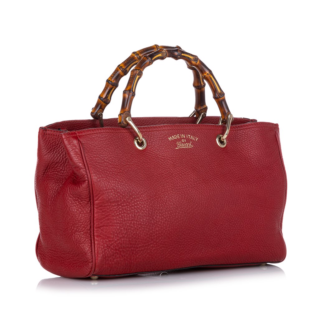Gucci Medium Calfskin Bamboo Shopper Satchel - 2