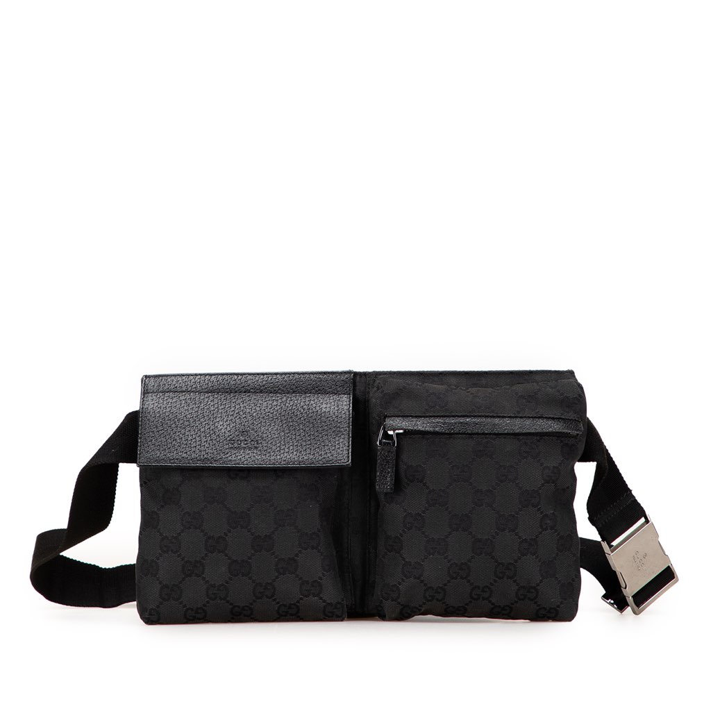 Gucci GG Canvas Double Pocket Belt Bag