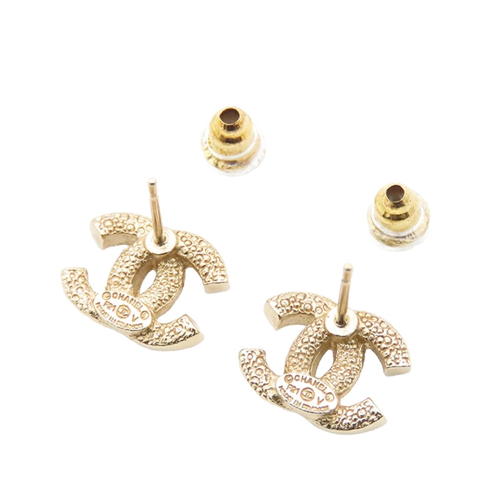 Chanel CC Gold Plated Crystal Earrings - 3