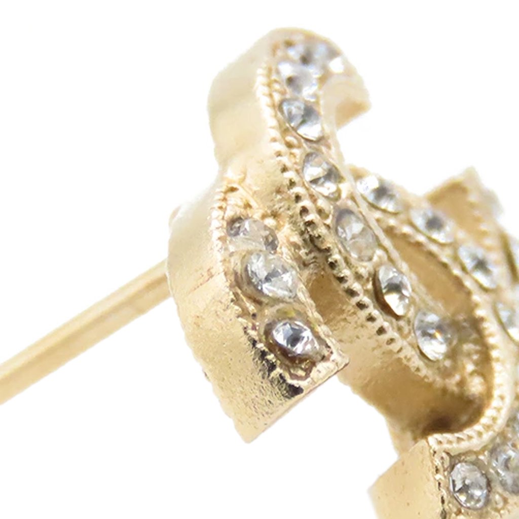 Chanel CC Gold Plated Crystal Earrings - 5