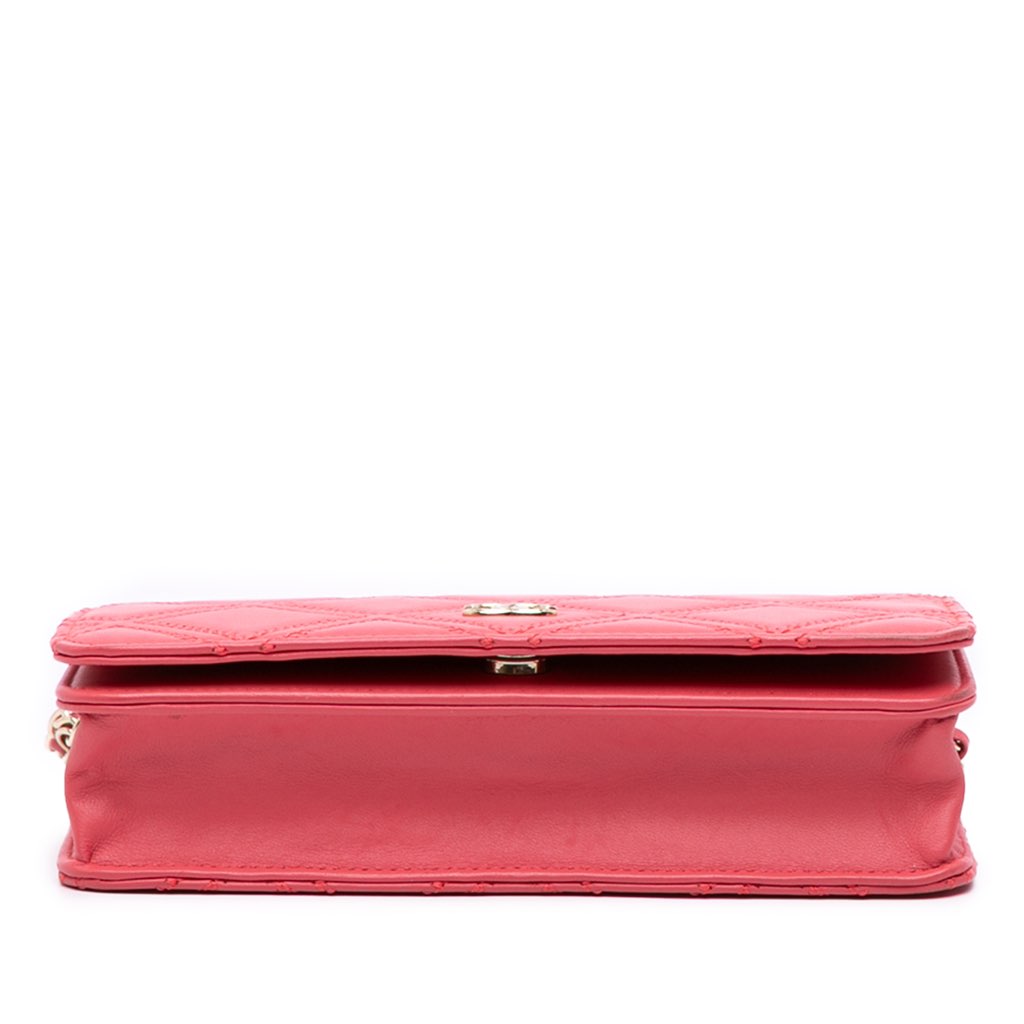 Chanel Quilted Lambskin Double Stitch Tassel Wallet On Chain - Image 6