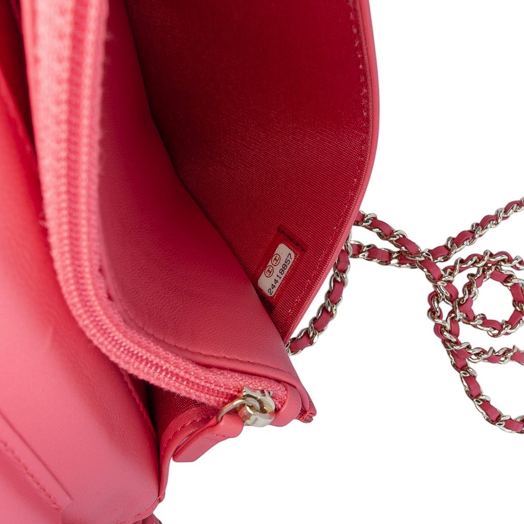 Chanel Quilted Lambskin Double Stitch Tassel Wallet On Chain - Detail 2