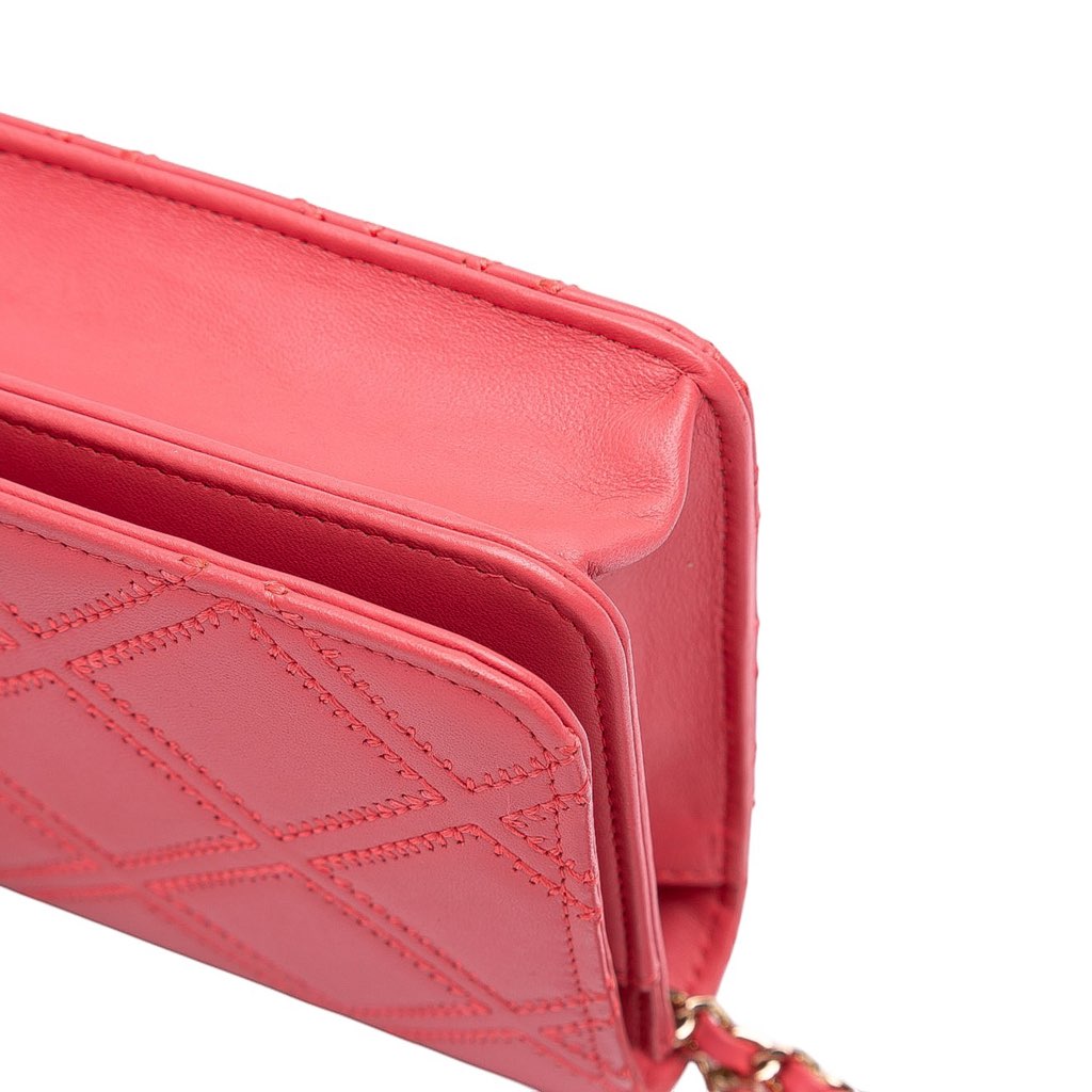 Chanel Quilted Lambskin Double Stitch Tassel Wallet On Chain - Image 10