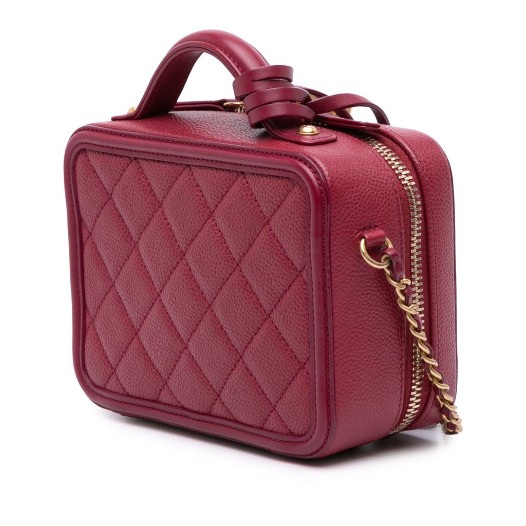 Chanel Small Caviar Filigree Vanity Case - Back view