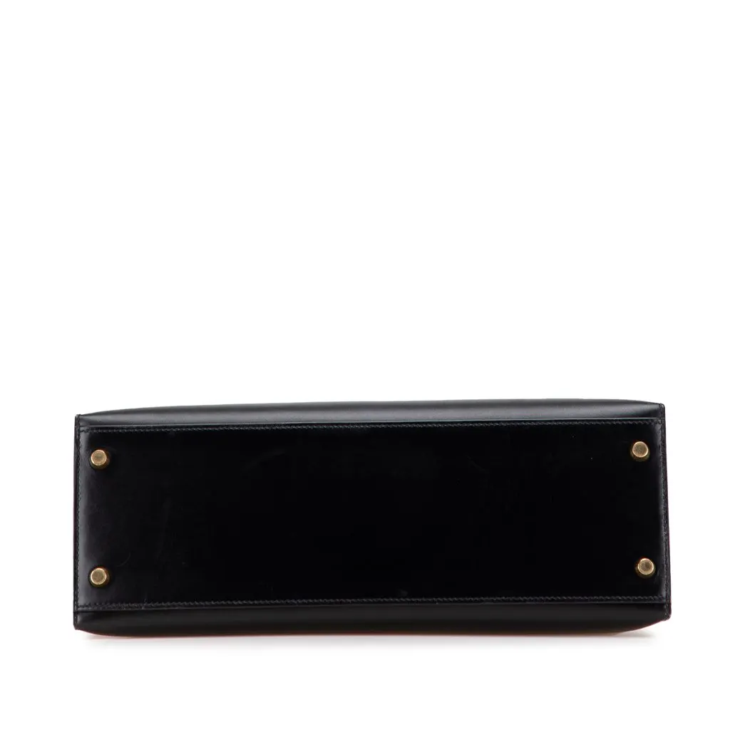 Hermès Box Calf Kelly Sellier 32 Black Leather Good - Inside View