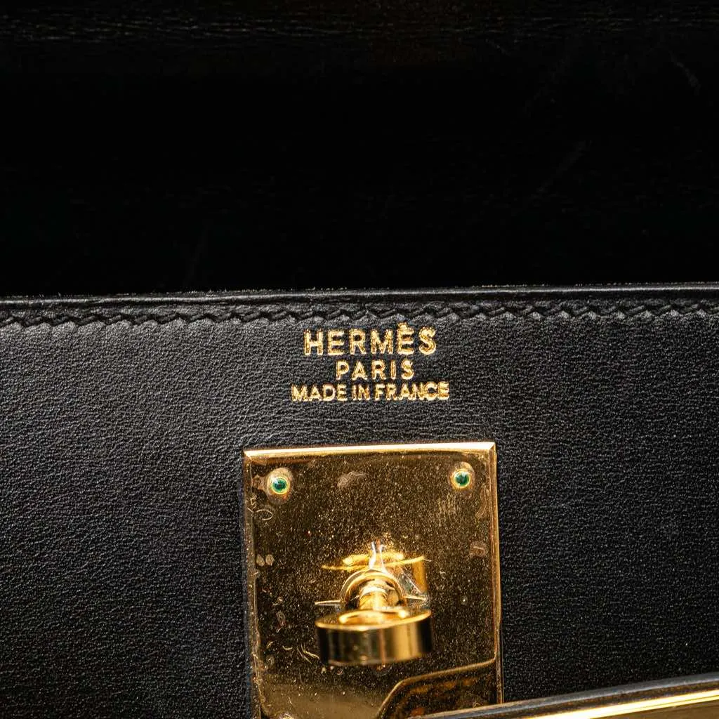 Hermès Box Calf Kelly Sellier 32 Black Leather Good - Box View