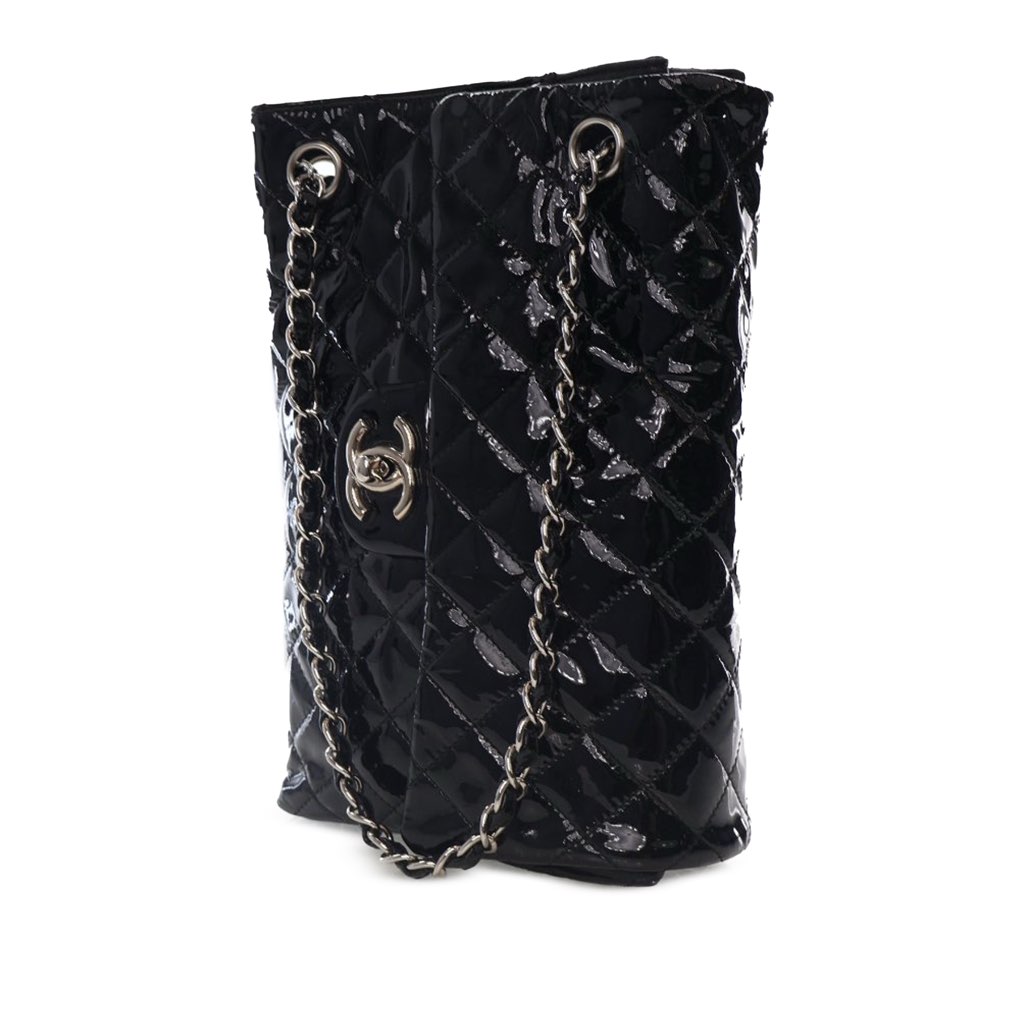 Chanel Medium Quilted Patent Upside Down Flap - Back view