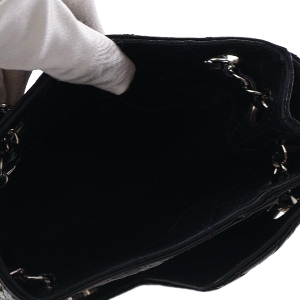 Chanel Medium Quilted Patent Upside Down Flap - Side view