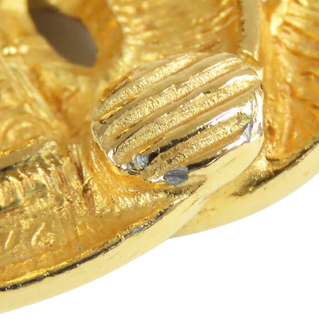 Chanel Gold Plated Quilted CC Clip On Earrings - Side view