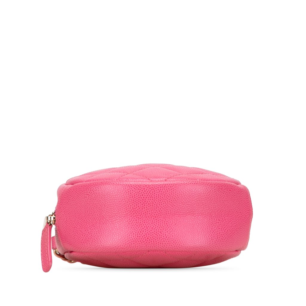Chanel CC Quilted Caviar Round Clutch With Chain - Image 6