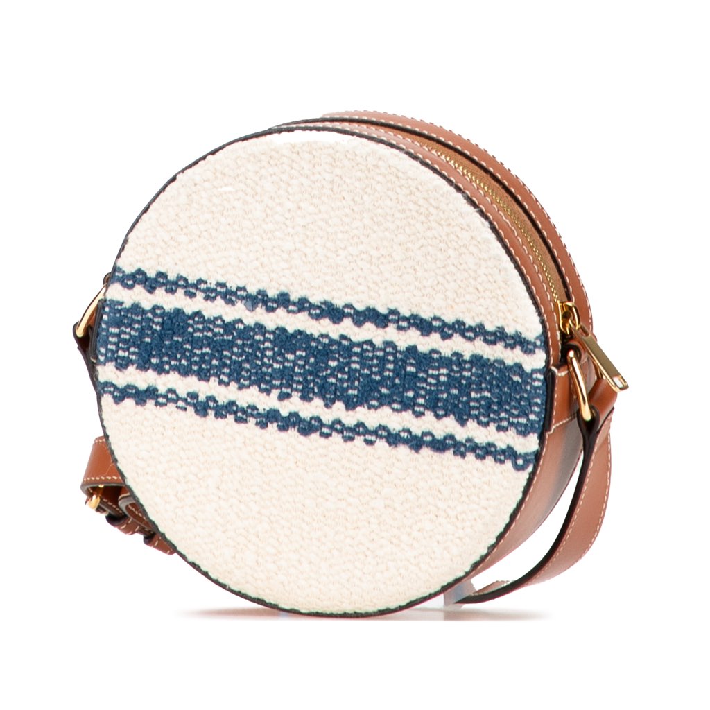 Celine Canvas Plein Soleil Round Purse on Strap - Back view