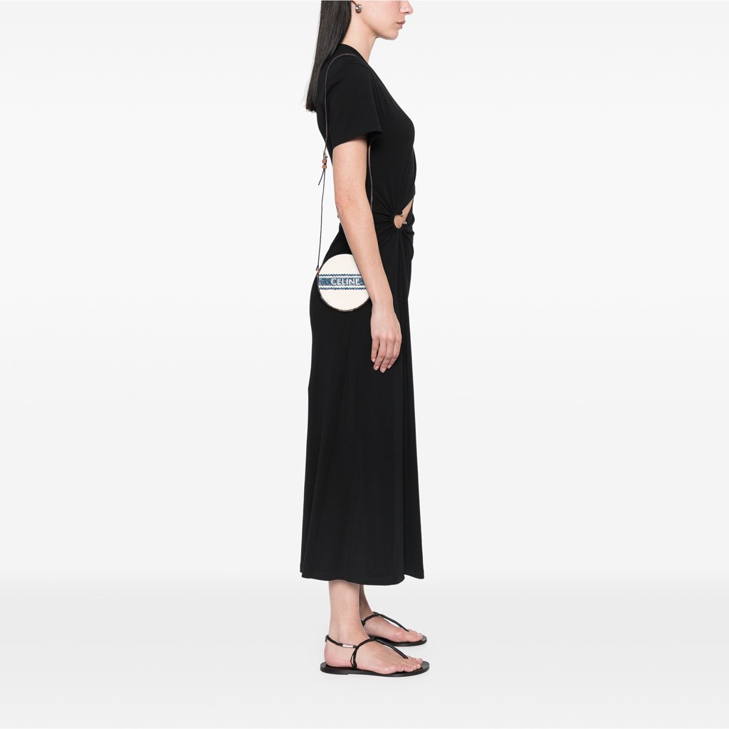 Celine Canvas Plein Soleil Round Purse on Strap - Image 13