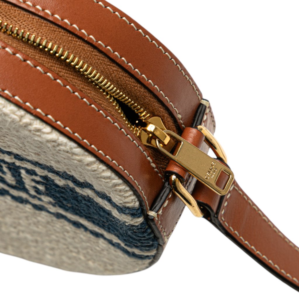 Celine Canvas Plein Soleil Round Purse on Strap - Image 11