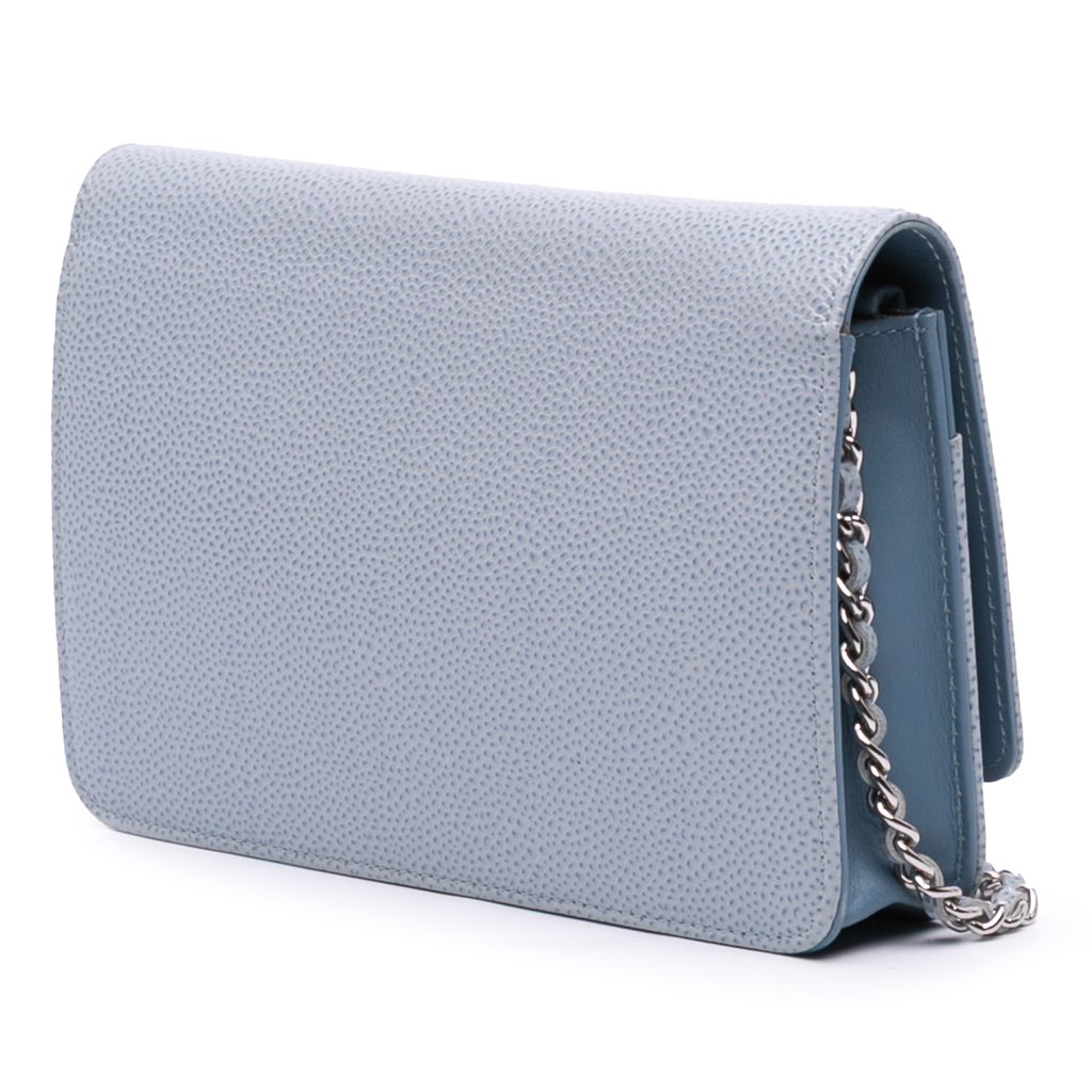Chanel CC Caviar Wallet On Chain - Back view