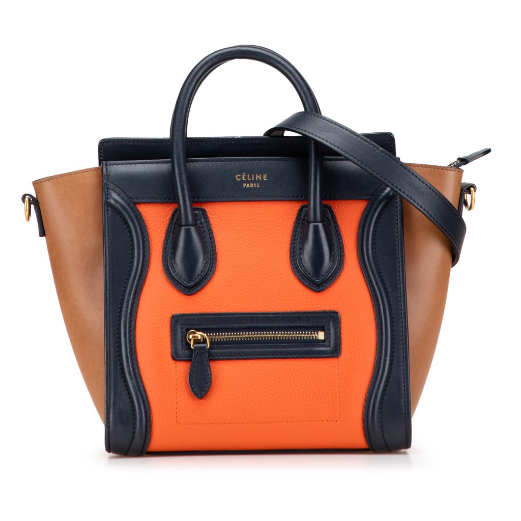 Celine Nano Tricolor Leather Luggage Tote