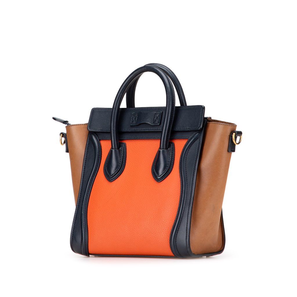 Celine Nano Tricolor Leather Luggage Tote - Back view