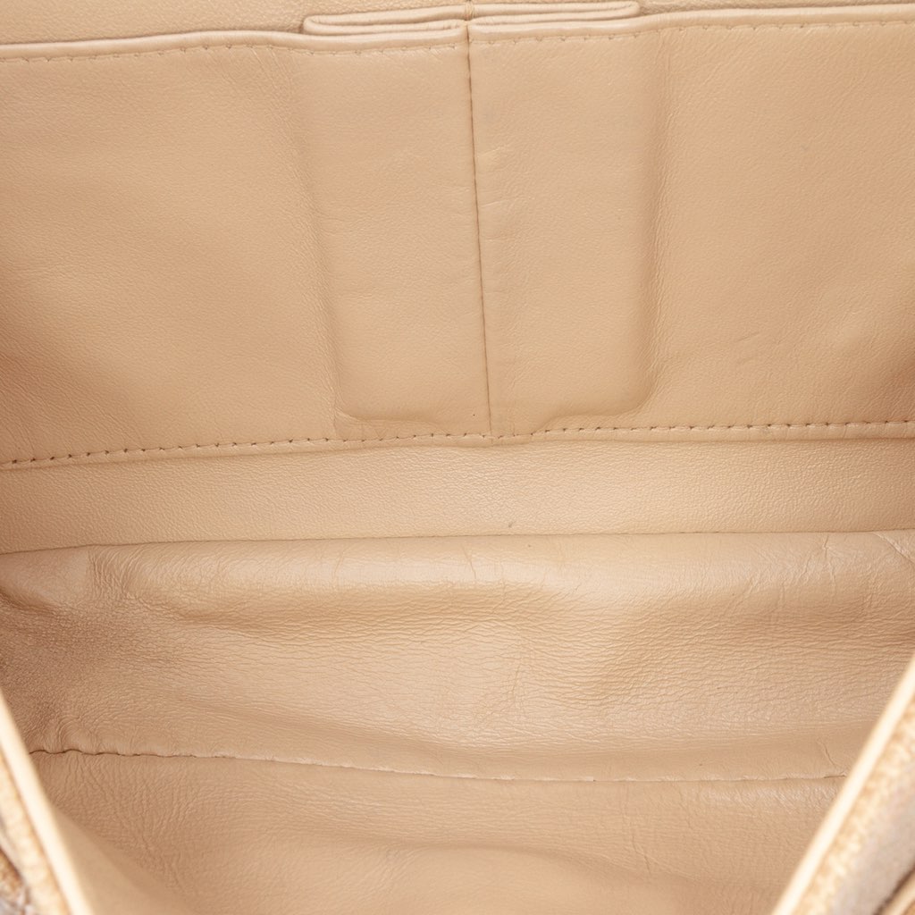 Chanel Medium Classic Lambskin Trimmed Canvas Line Double Flap - 4