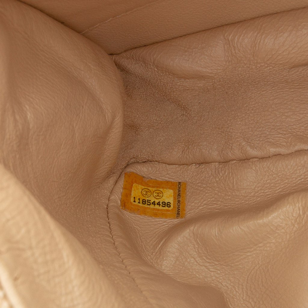 Chanel Medium Classic Lambskin Trimmed Canvas Line Double Flap - Side view