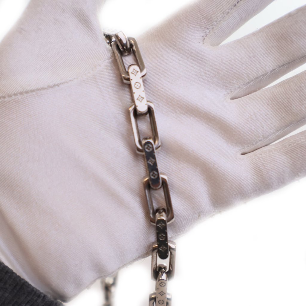 Louis Vuitton Stainless Steel Monogram Chain Link Necklace - 3