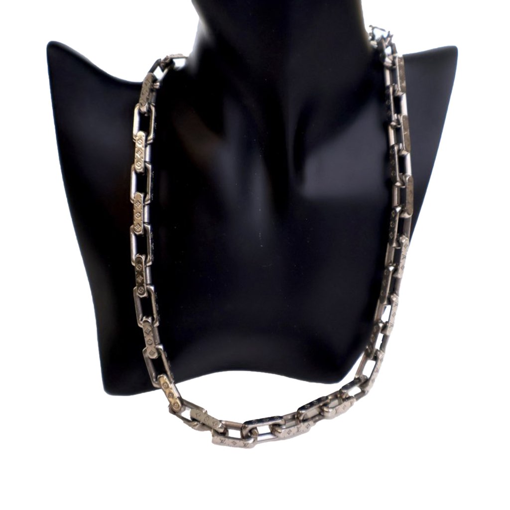 Louis Vuitton Stainless Steel Monogram Chain Link Necklace - 5