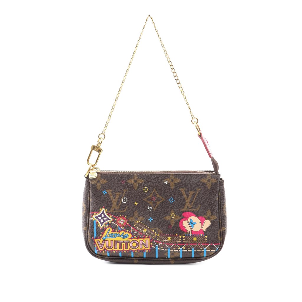 Louis Vuitton Monogram Vivienne Christmas Roller Coaster Mini Pochette Accessoires