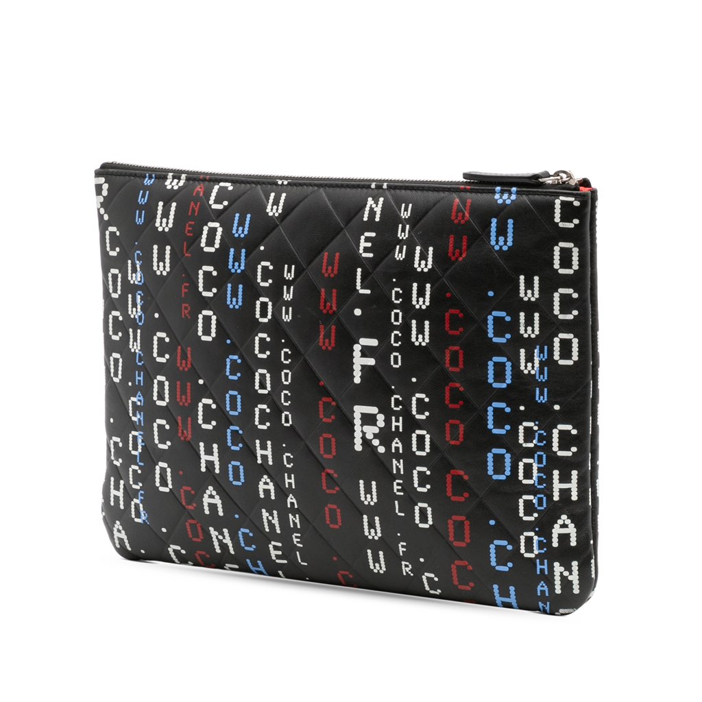 Chanel Medium Quilted Lambskin Data Center O Case Clutch - Back view