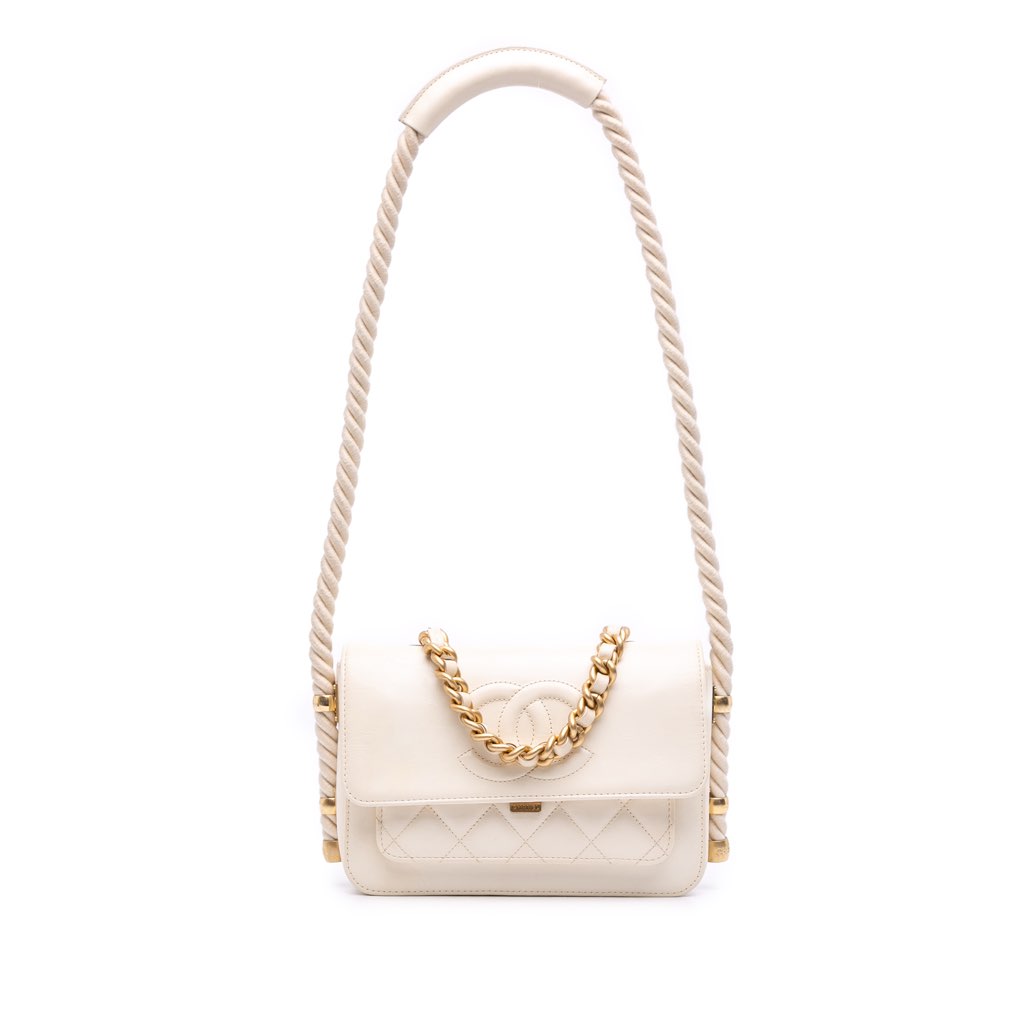 Chanel Crumpled Calfskin En Vogue Rope Flap