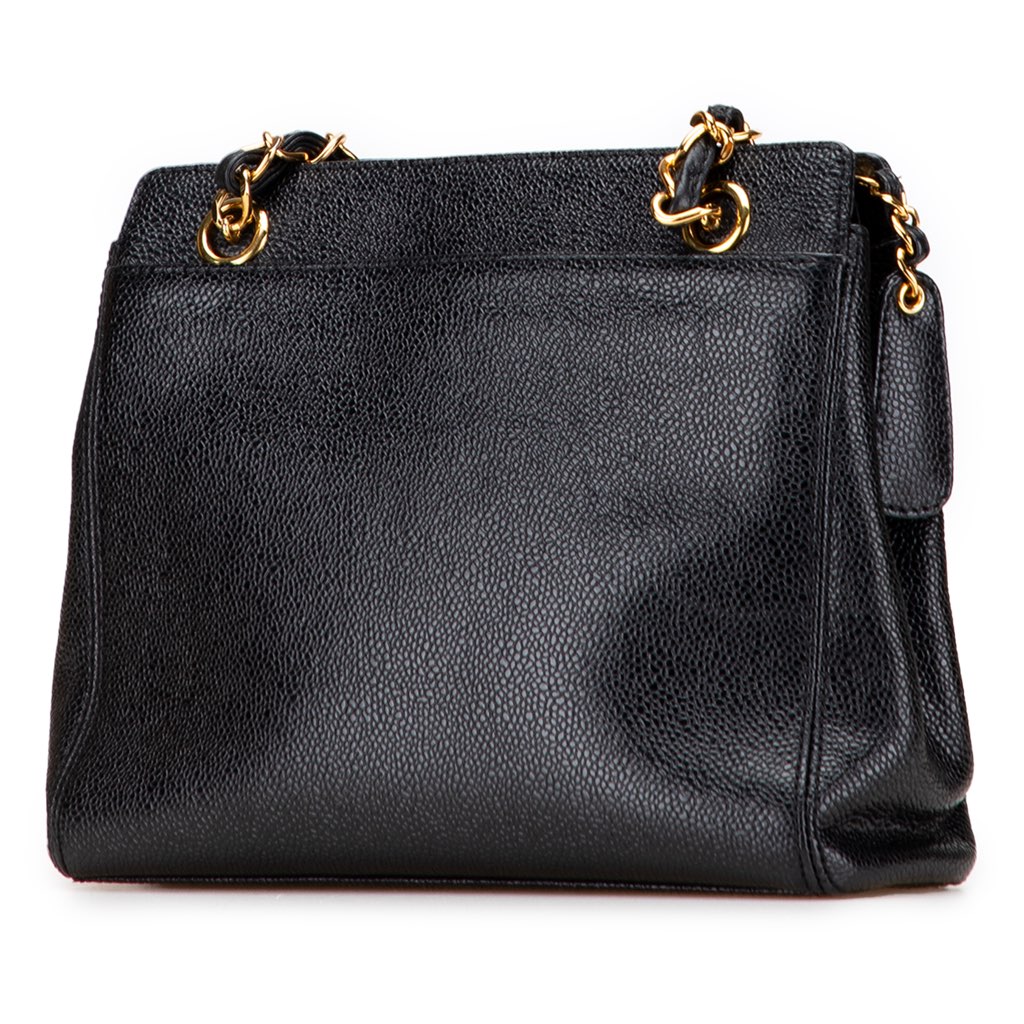 Chanel Caviar Logo Chain Tote - 2