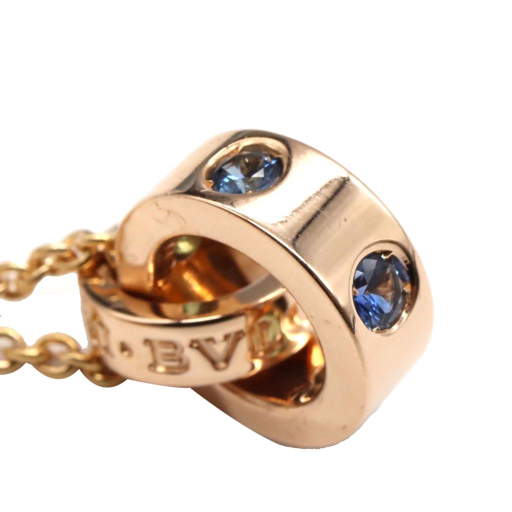 Bvlgari 18K Rose Gold Sapphire and Tsavorite Roman Sorbets Necklace - 3