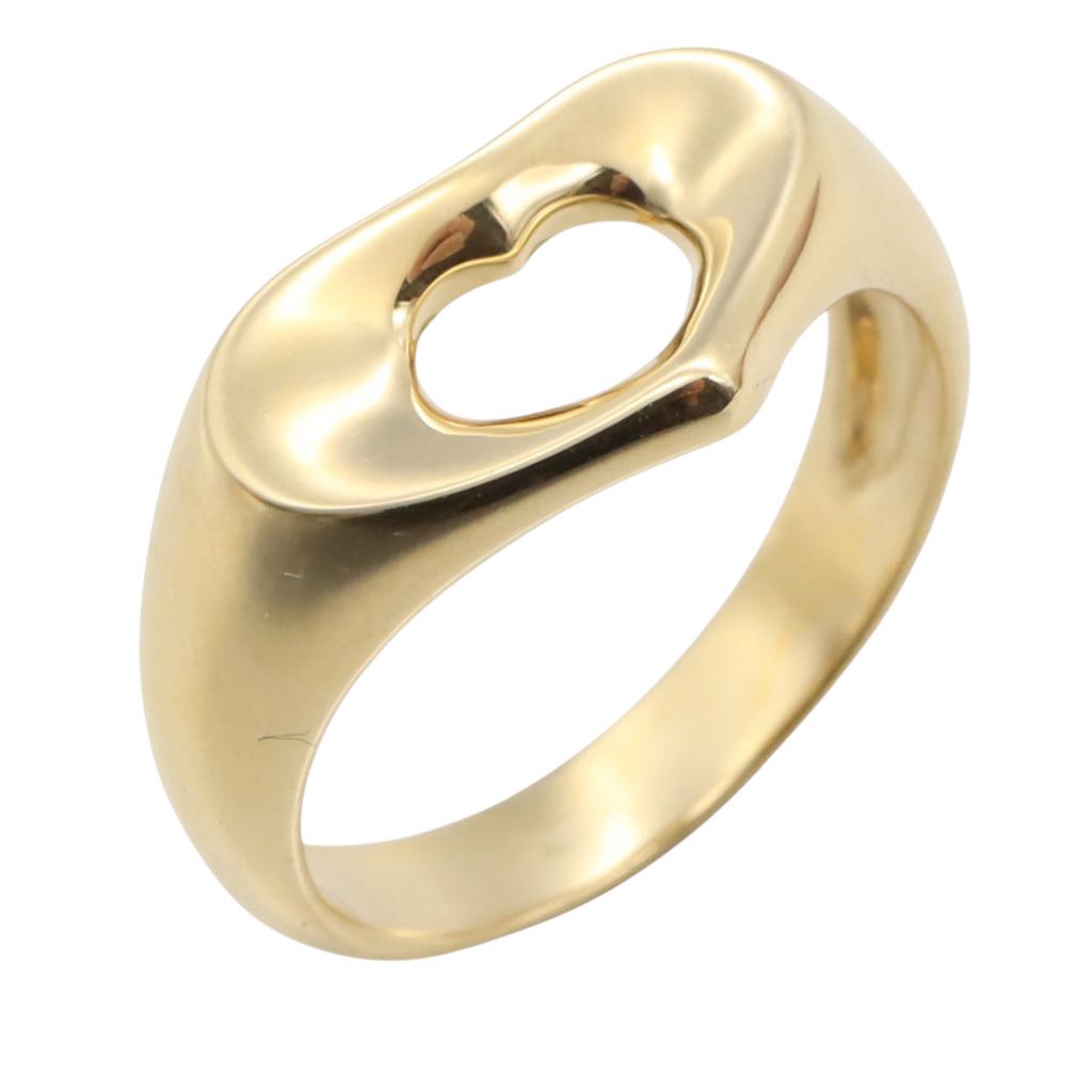 Tiffany & Co Elsa Peretti 18K Yellow Gold Open Heart Ring - 2