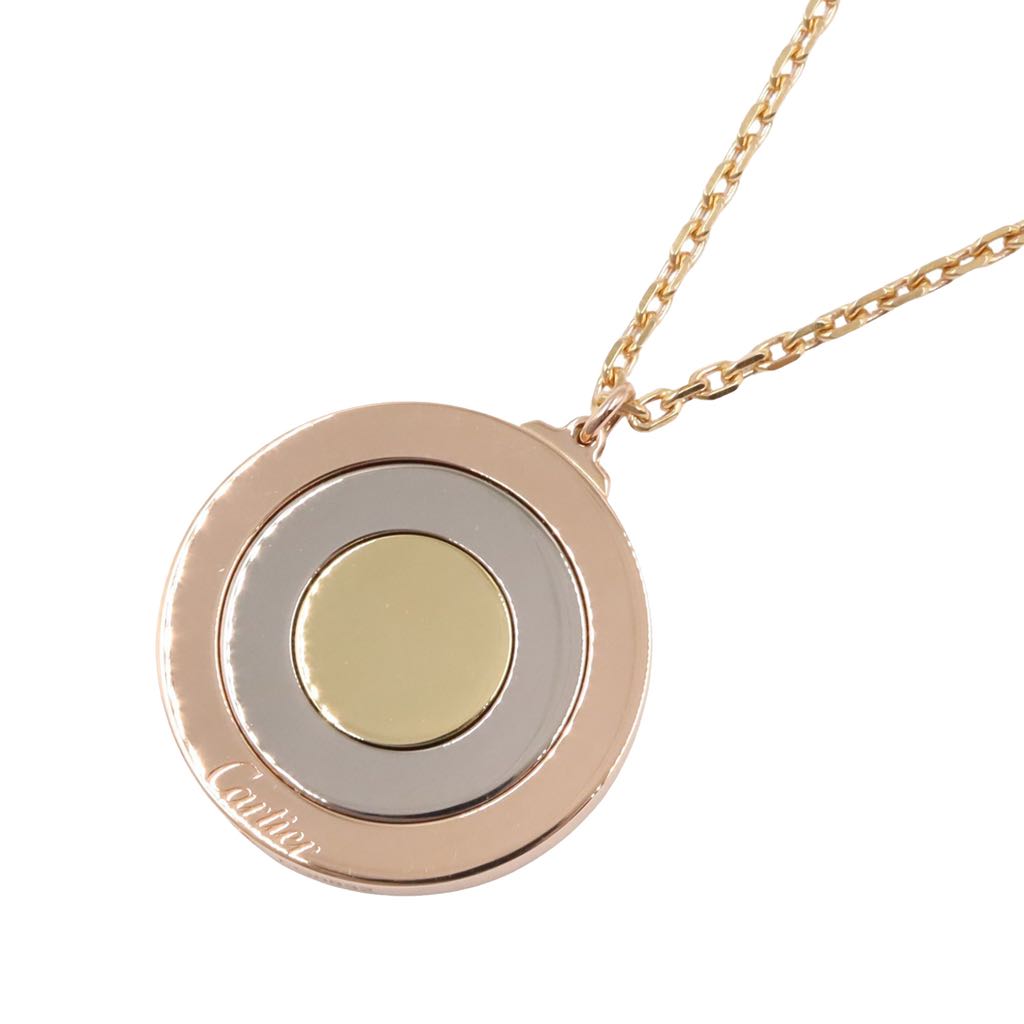 Cartier 18K Tricolor Gold Trinity Disc Pendant Necklace - 2