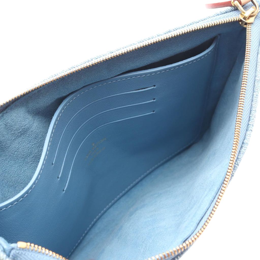 Louis Vuitton Embroidered Monogram Denim New Wave Zipped Pochette - 3