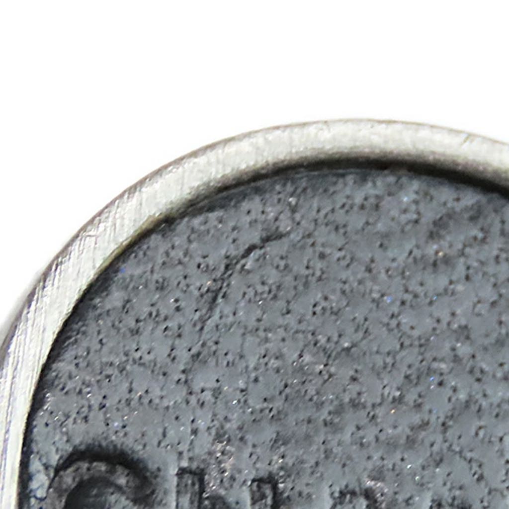 Chanel Silver Plated Leather Logo Clip On Earrings - Detail 2