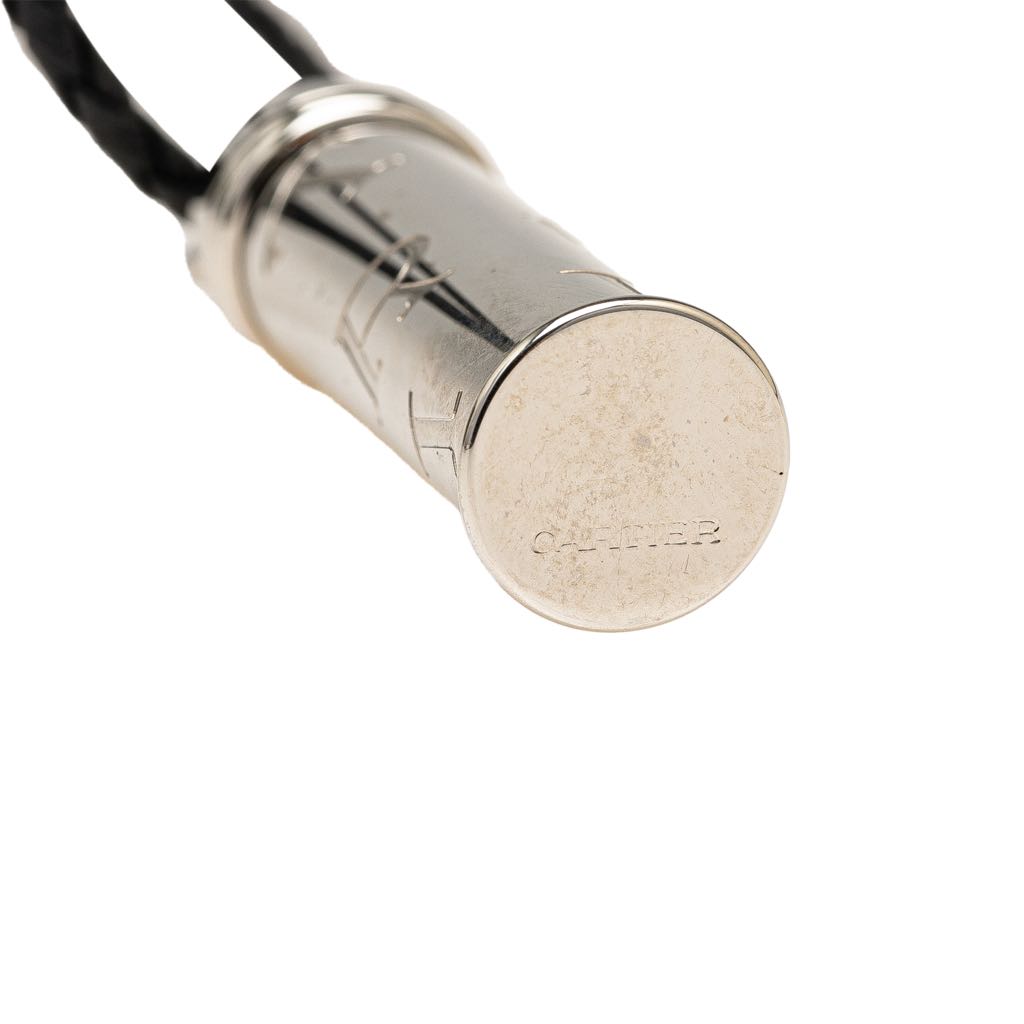 Cartier Silver Plated Logo Pill Case Pendant Necklace - 2