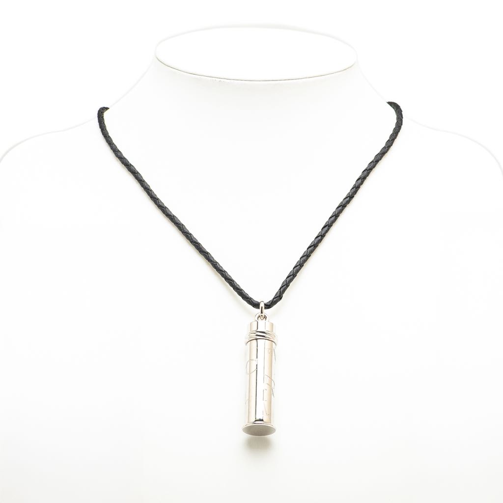 Cartier Silver Plated Logo Pill Case Pendant Necklace - 5