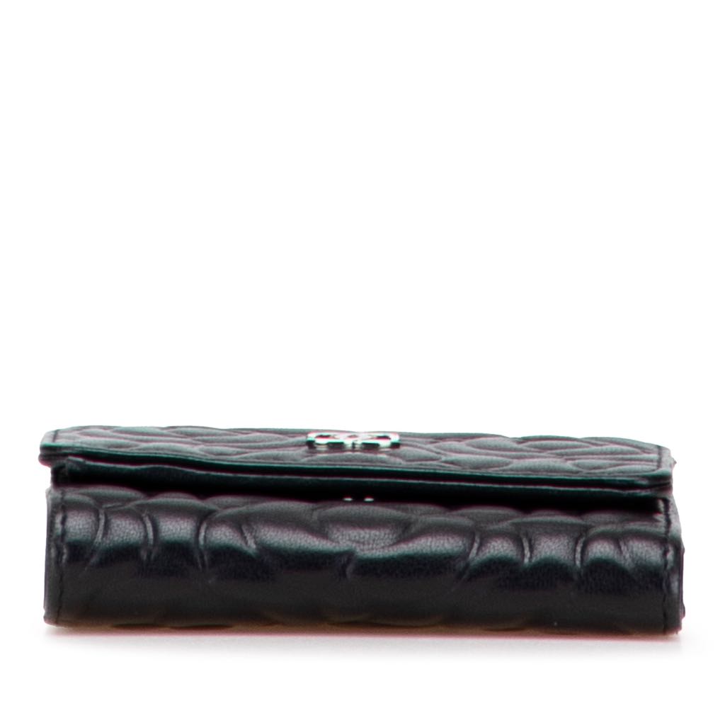 Chanel CC Embossed Goatskin Camellia Trifold Compact Wallet - 3