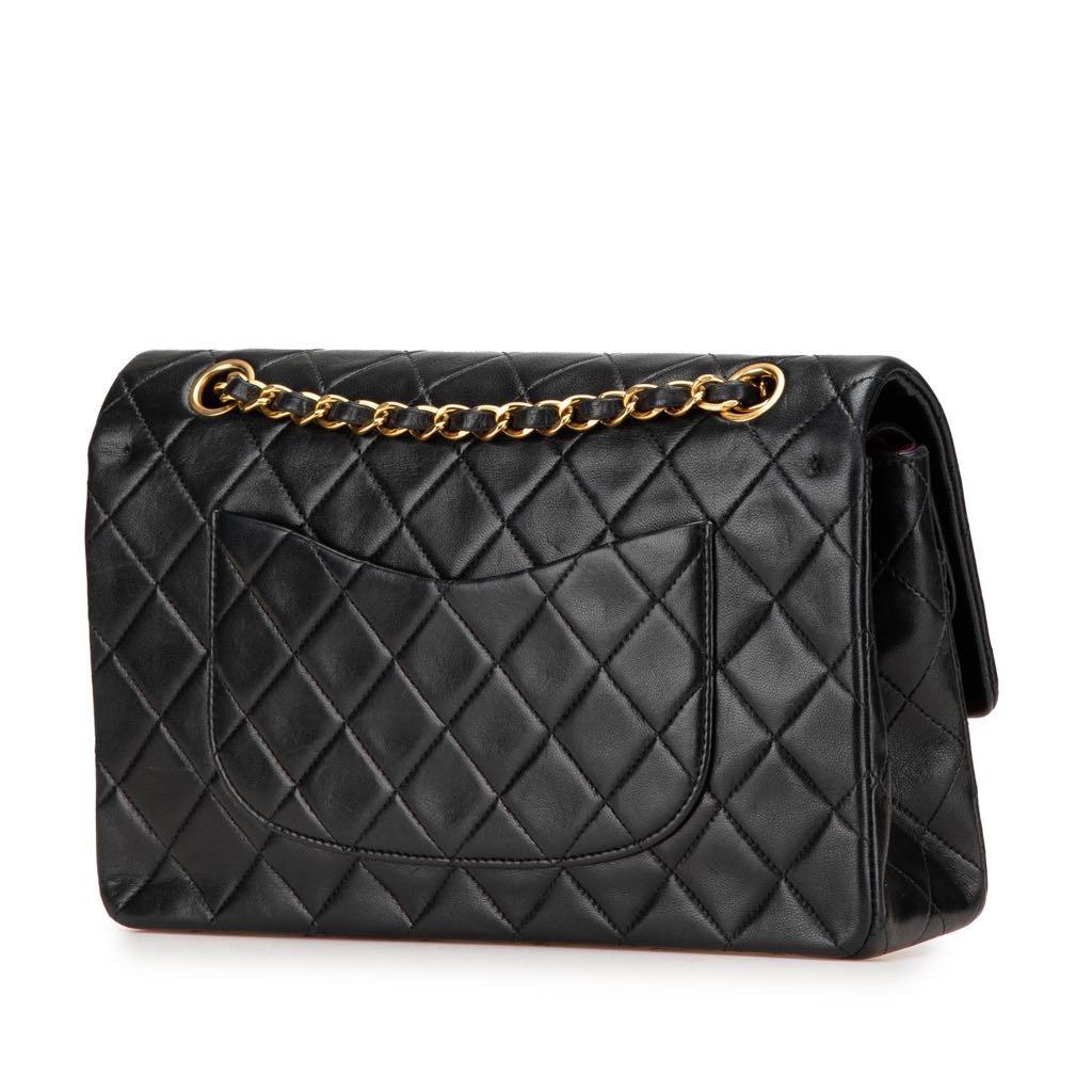 Chanel Medium Classic Lambskin Double Flap - Back view