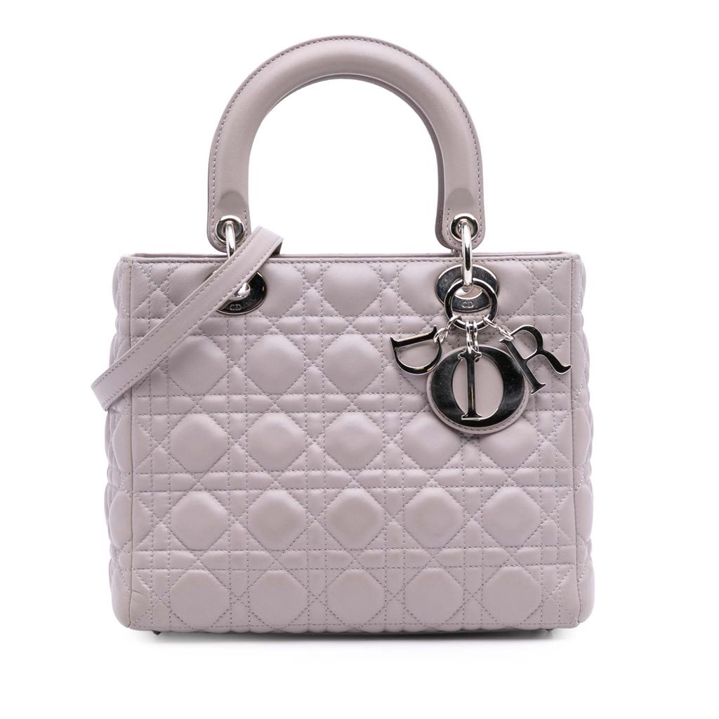 Dior Medium Lambskin Cannage Lady Dior