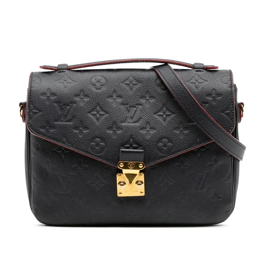 Louis Vuitton Monogram Empreinte Pochette Metis Blue Leather Good - Front View