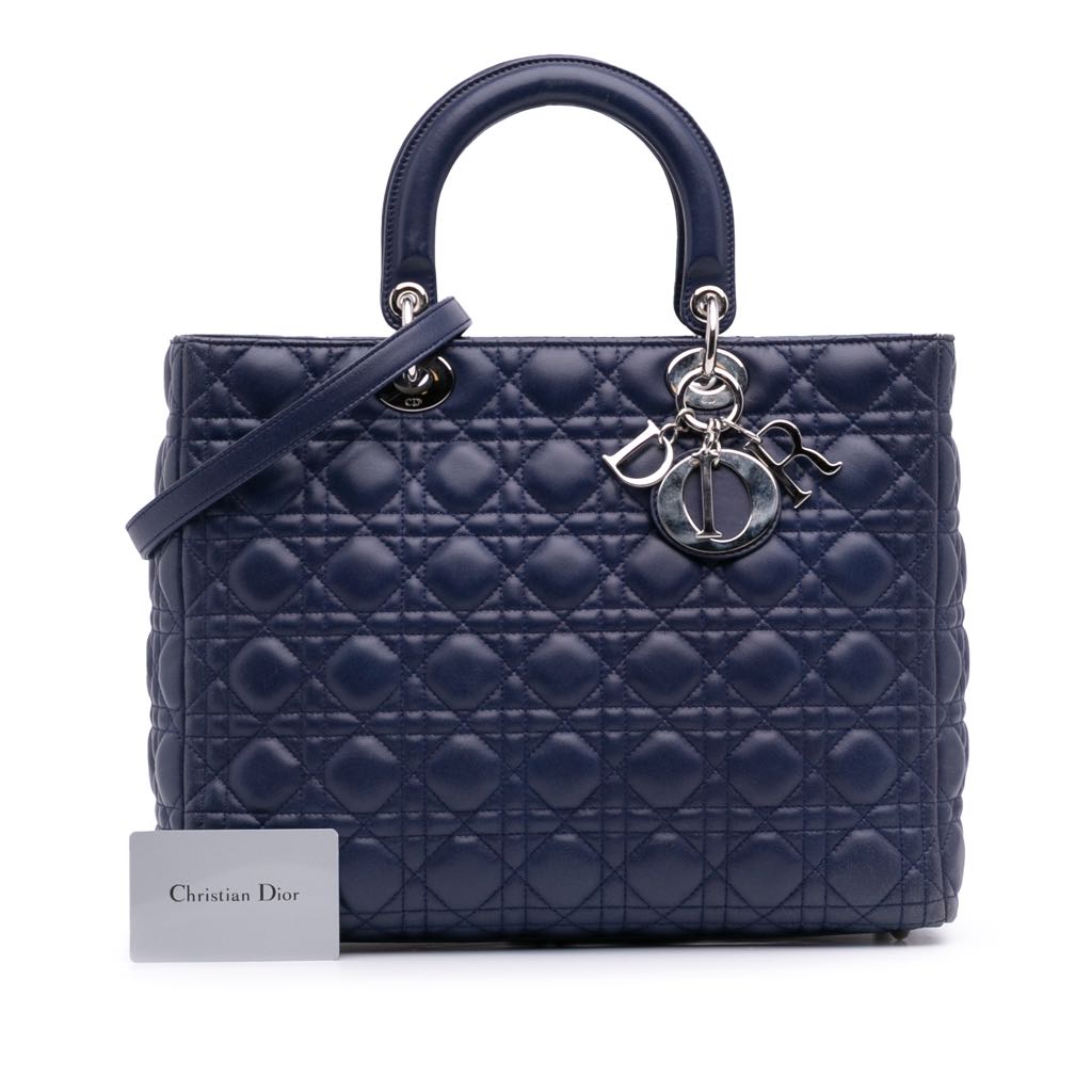 Dior Large Lambskin Cannage Lady Dior - Image 15
