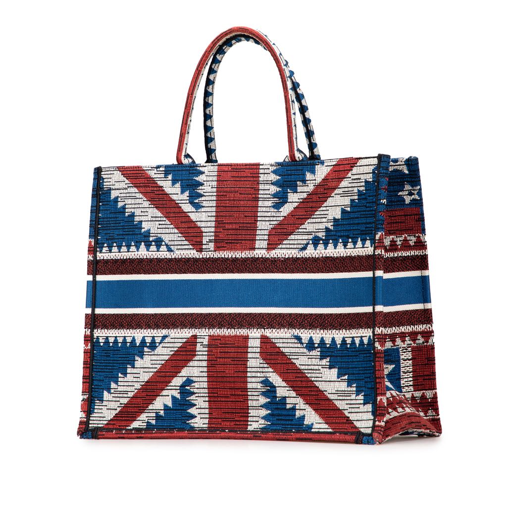 Dior Large Canvas French Flag Book Tote - Back view