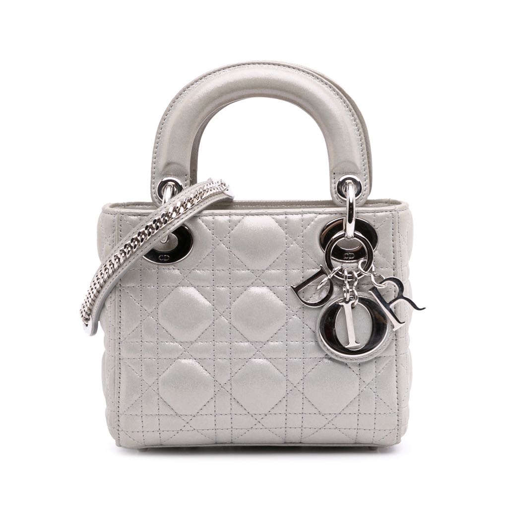 Dior Mini Iridescent Lambskin Cannage Lady Dior